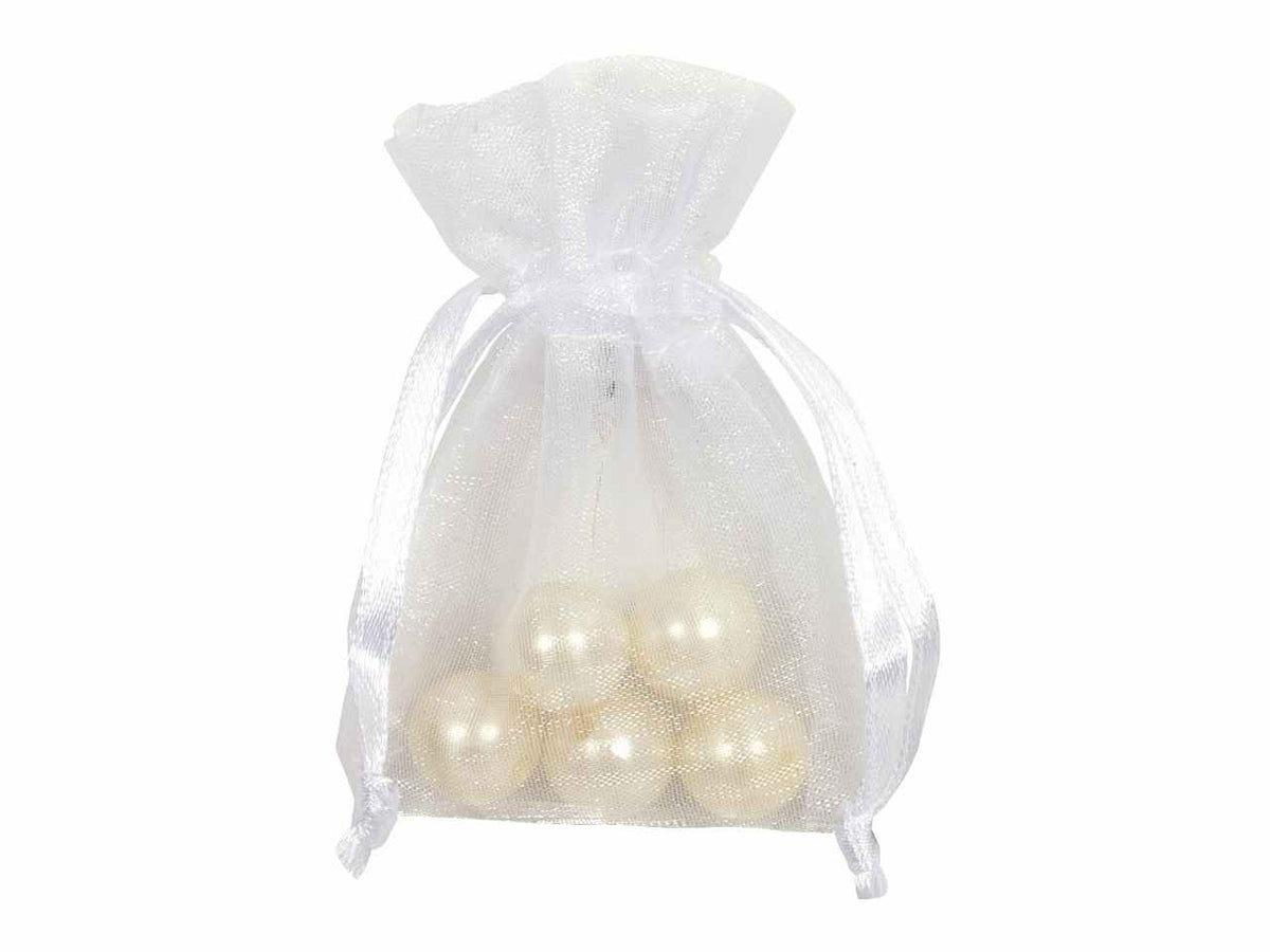 Bustina organza c/tir.raso 5xh7,5cmbianca