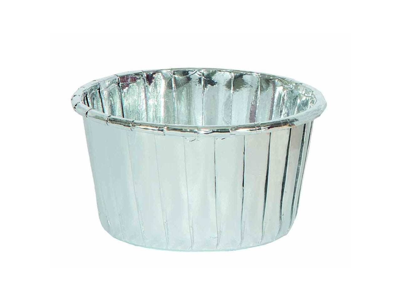 Formina round cup cake d.5xh.3,9x6,8cm argento confezione da 50 formine