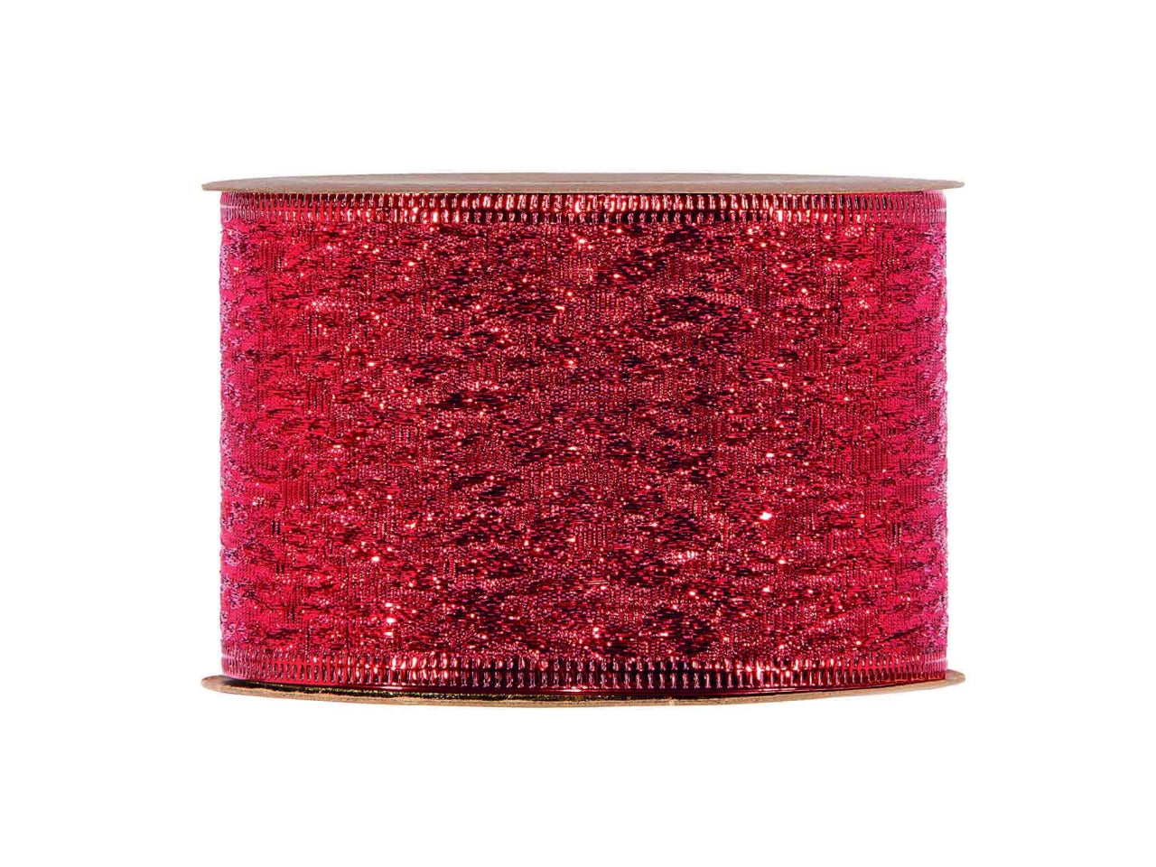 Nastro regalo natalizio rosso in poliestere 6,3cmx10m - Piovaccari