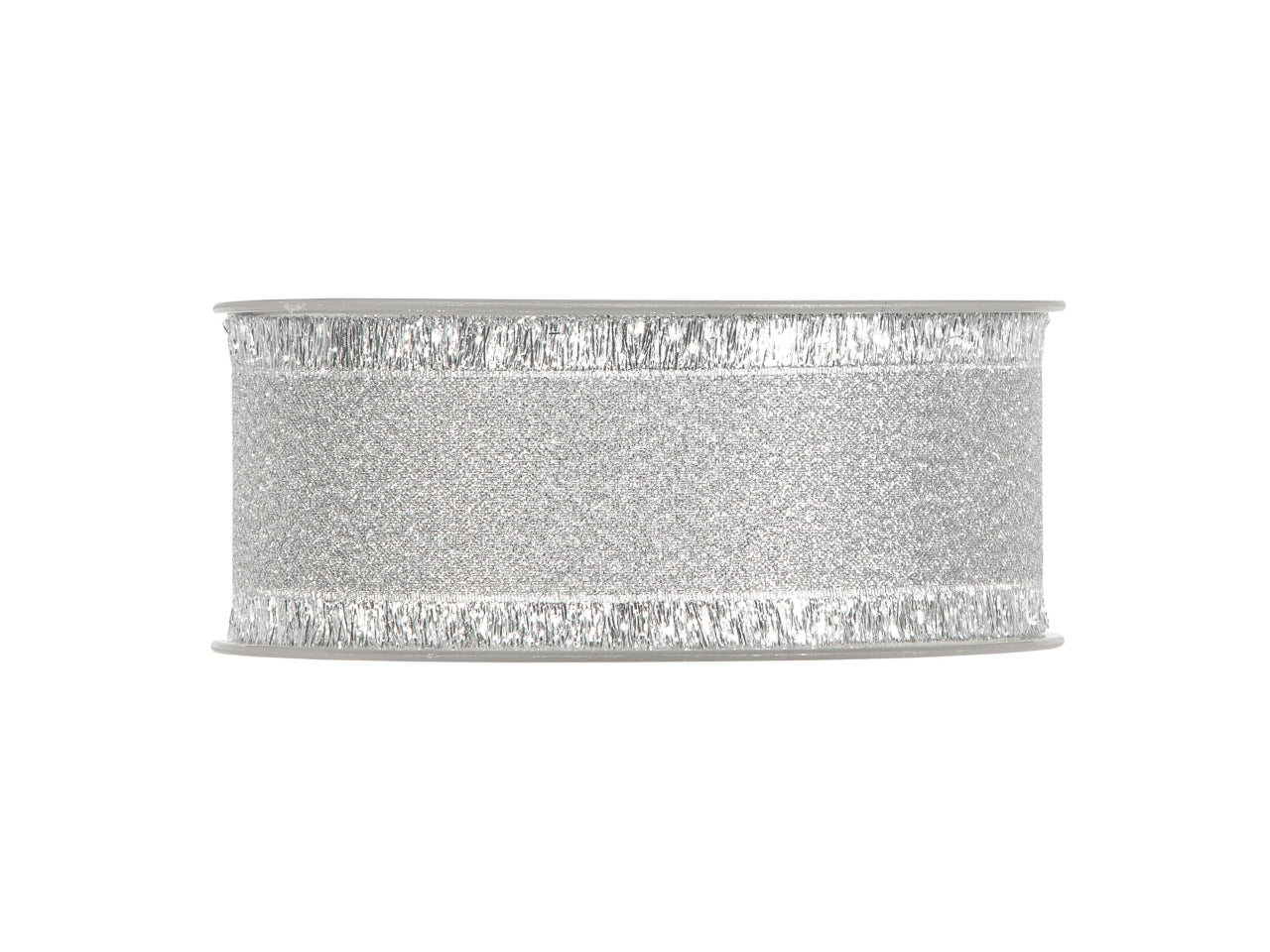 Nastro New Orleans argento con frange lamÃ¨ 40mm x 15 m - Piovaccari