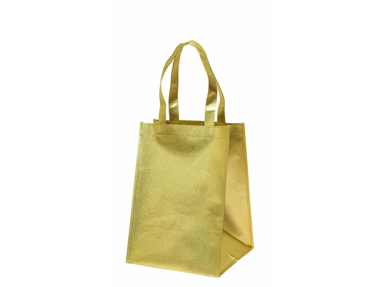 Shopper bag dorata in polipropilene con manici a base quadrata 25x25x35cm - Piovaccari