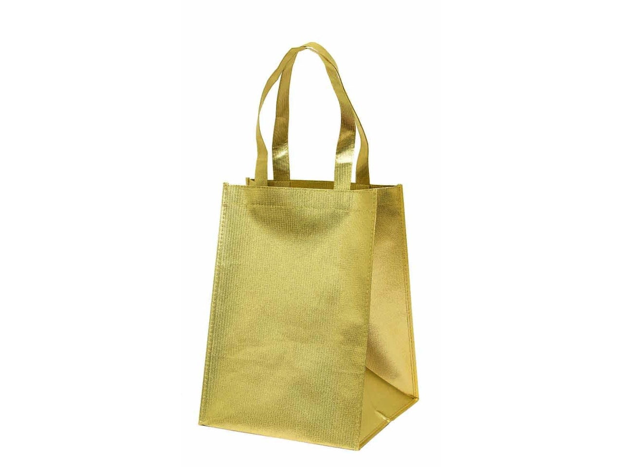 Shopper bag dorato in polipropilene con manici a base quadrata 31x31x40cm - Piovaccari