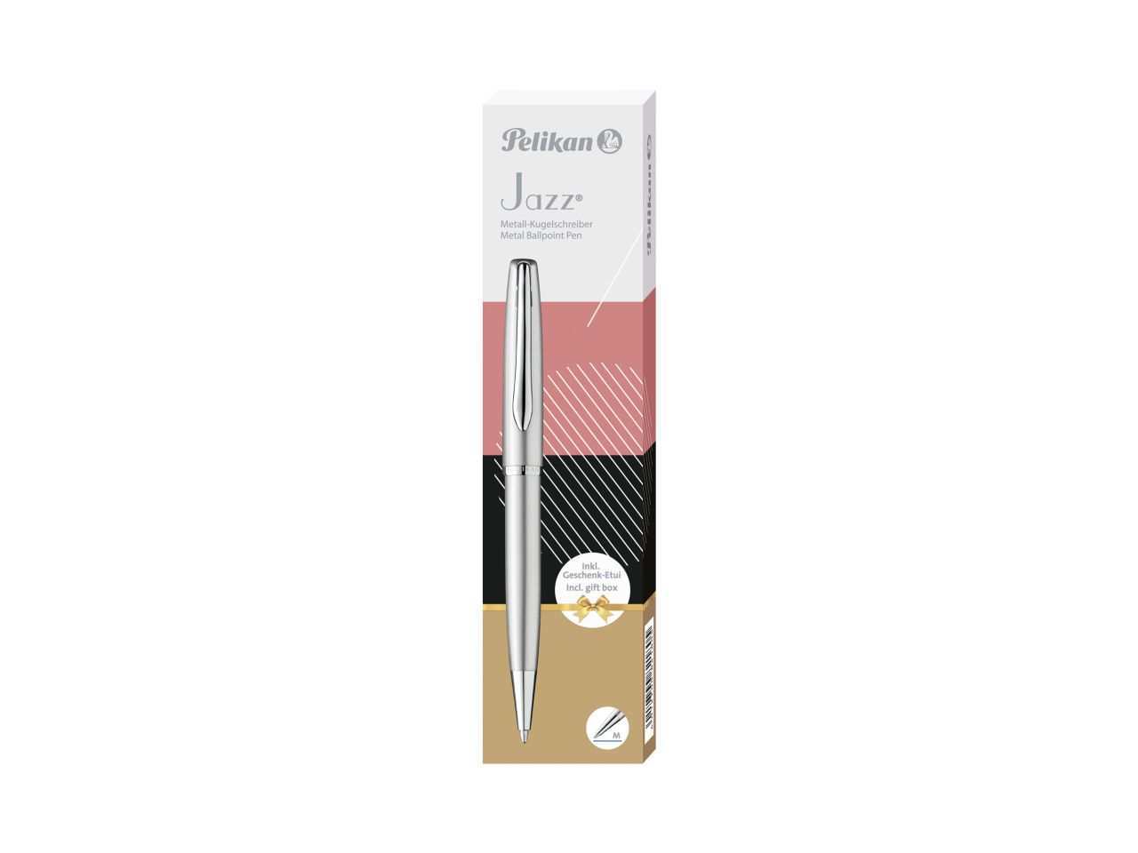 Penna a sfera jazz elegance colore silver in astuccio regalo