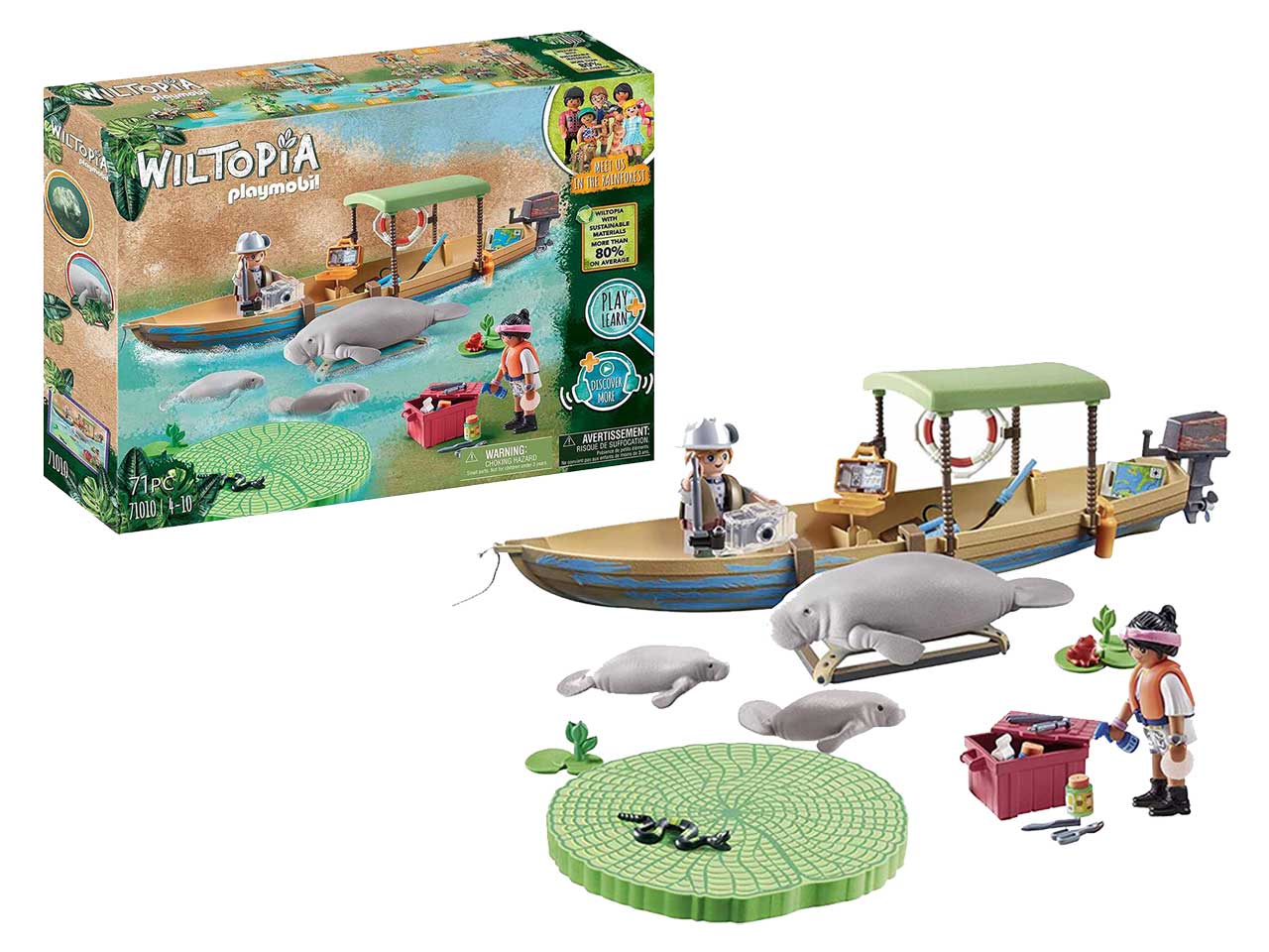 Playmobil gita in barca e lamantini della foresta amazzonica
