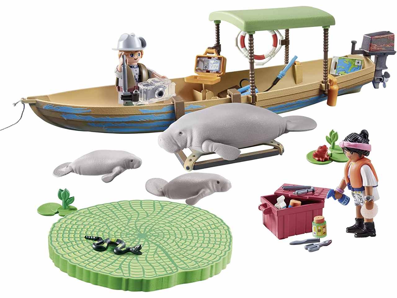 Playmobil gita in barca e lamantini della foresta amazzonica