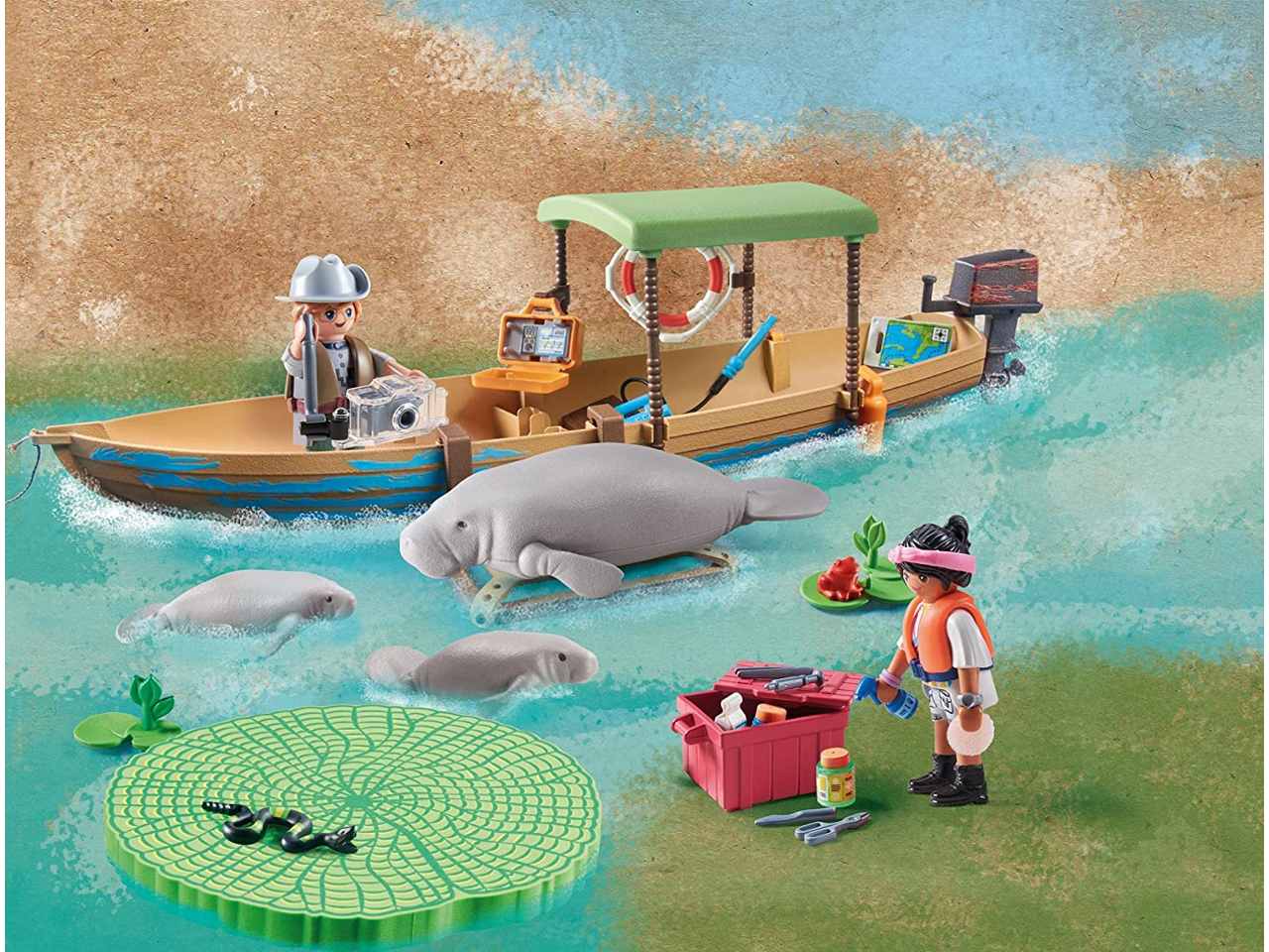 Playmobil gita in barca e lamantini della foresta amazzonica