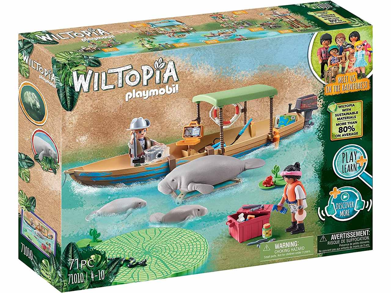 Playmobil gita in barca e lamantini della foresta amazzonica