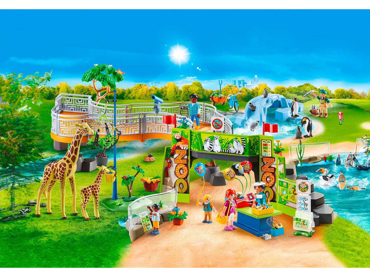 Playmobil Grande Zoo, edizione esclusiva per il 50Â° anniversario, con habitat flessibili e animali esotici, giocattolo per bambini dai 4 anni in su | Playmobil