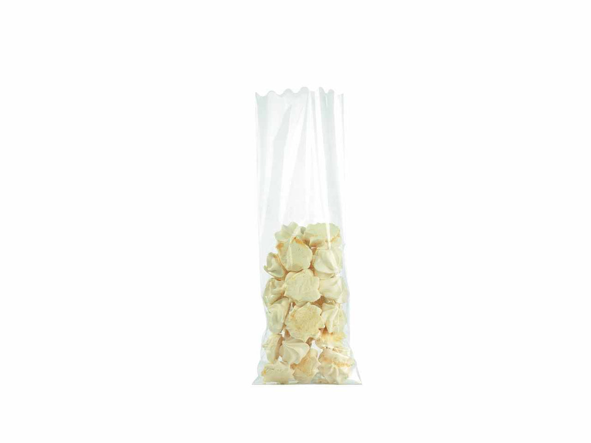 Buste trasparenti in plastica fondo quadrato 6x20 cm, 100 pezzi - Made in Italy - Piennepi