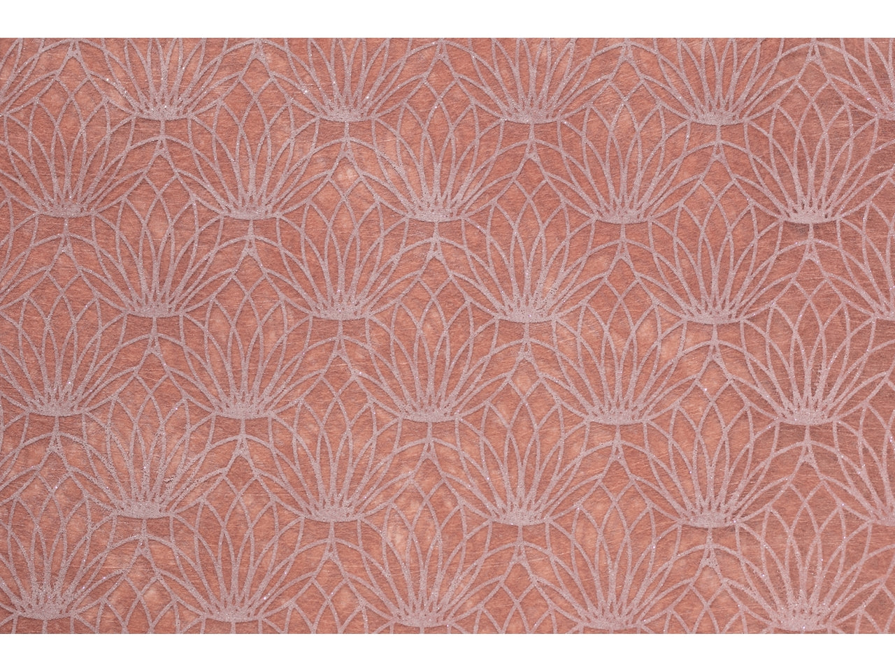 Rotolo carta da regalo floreale rosa antico e glitter argento in polyweb 1x9m - Piennepi