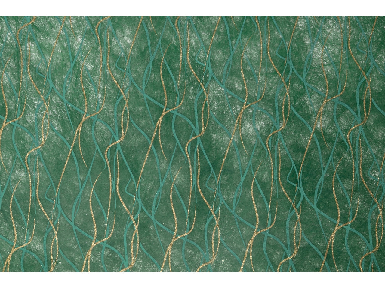 Rotolo carta da regalo verde e dorata in polyweb 1x9m - Piennepi