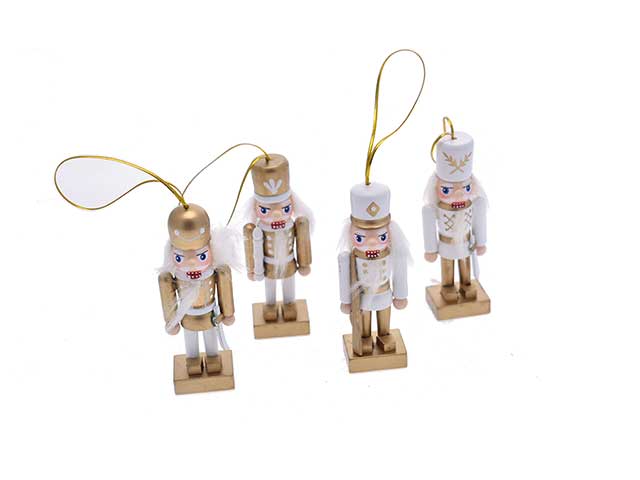 Appendino schiaccianoci 9cm bianco/oro