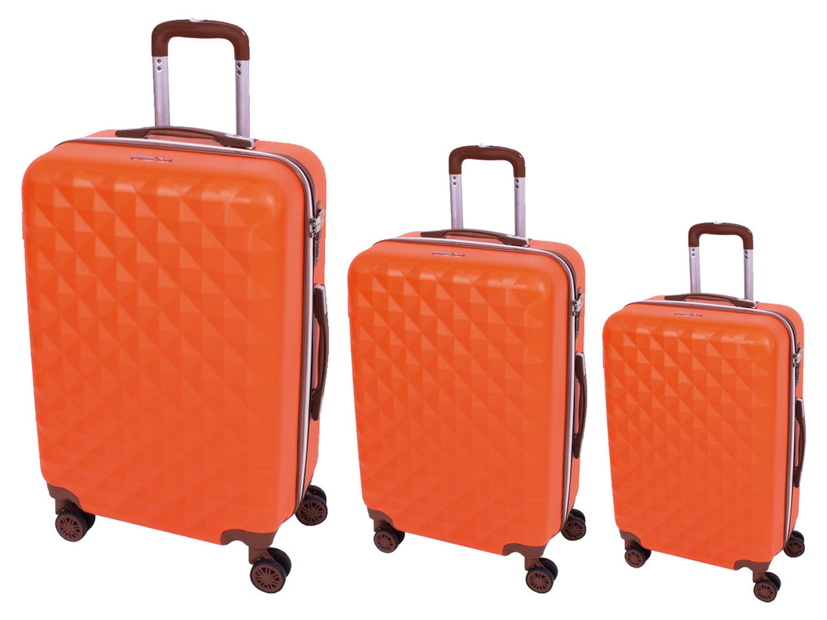 Set trolley Coveri Romantica arancione in abs, 3 valigie da 49x30x75 cm, 45x27x66 cm, 36x25x56 cm $
