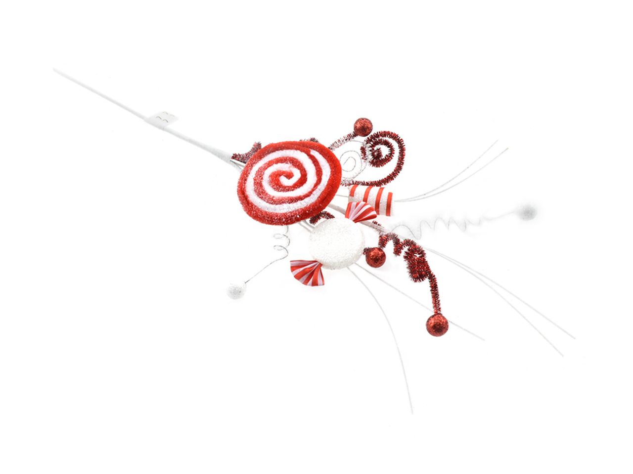 Pick lollipop misura 43cm colore rosso e bianco