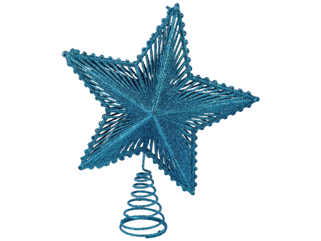 Puntale natalizio per albero a forma di stella misura 20cm colore tiffany