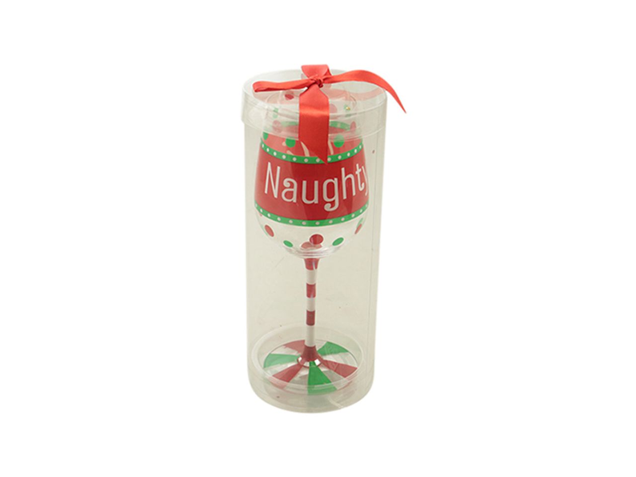 Calice in vetro in confezione regalo misura 448ml con decorazione nice