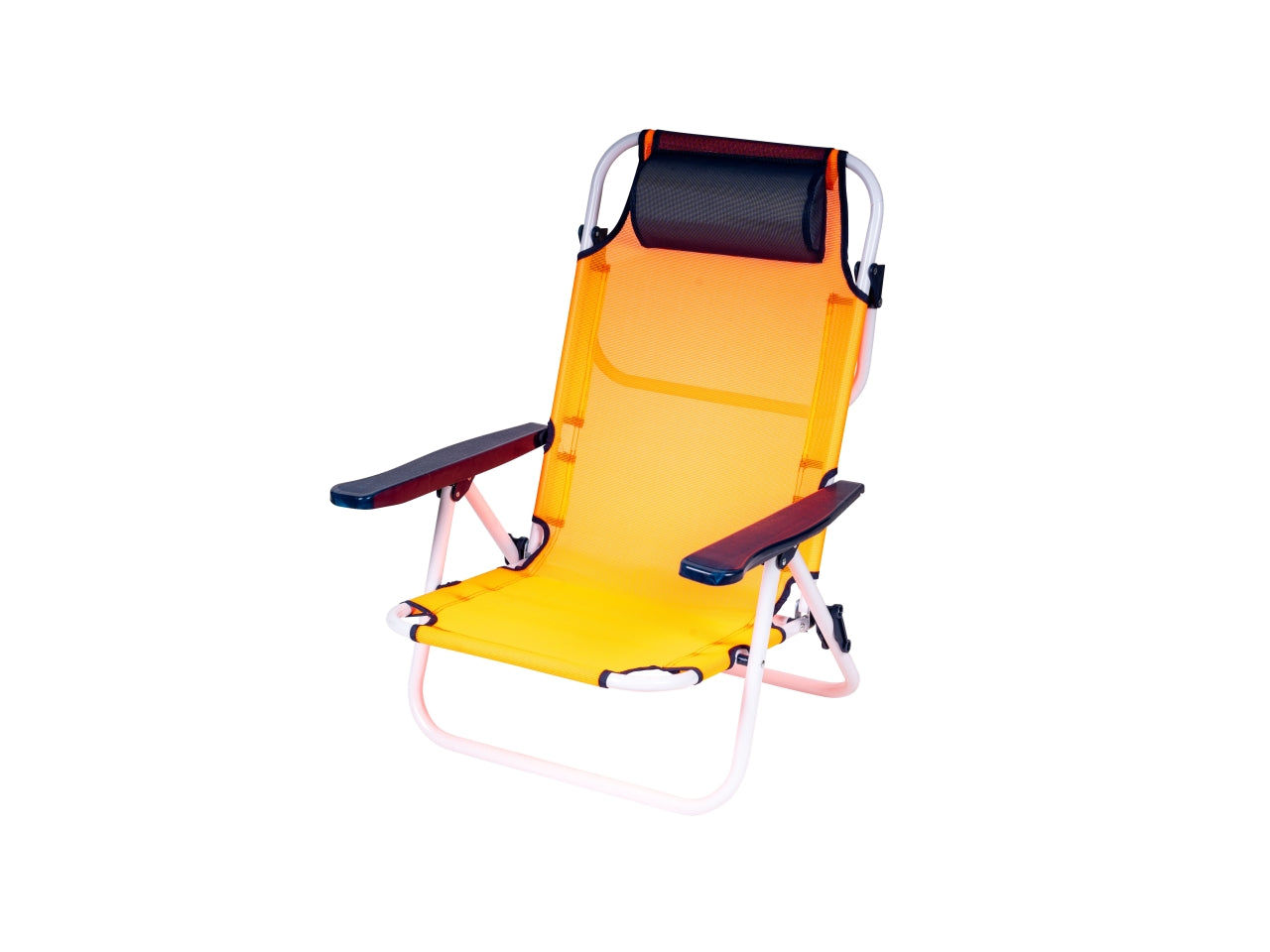 Spiaggina real con 5 posizioni in alluminio 22m txt neon arancio
