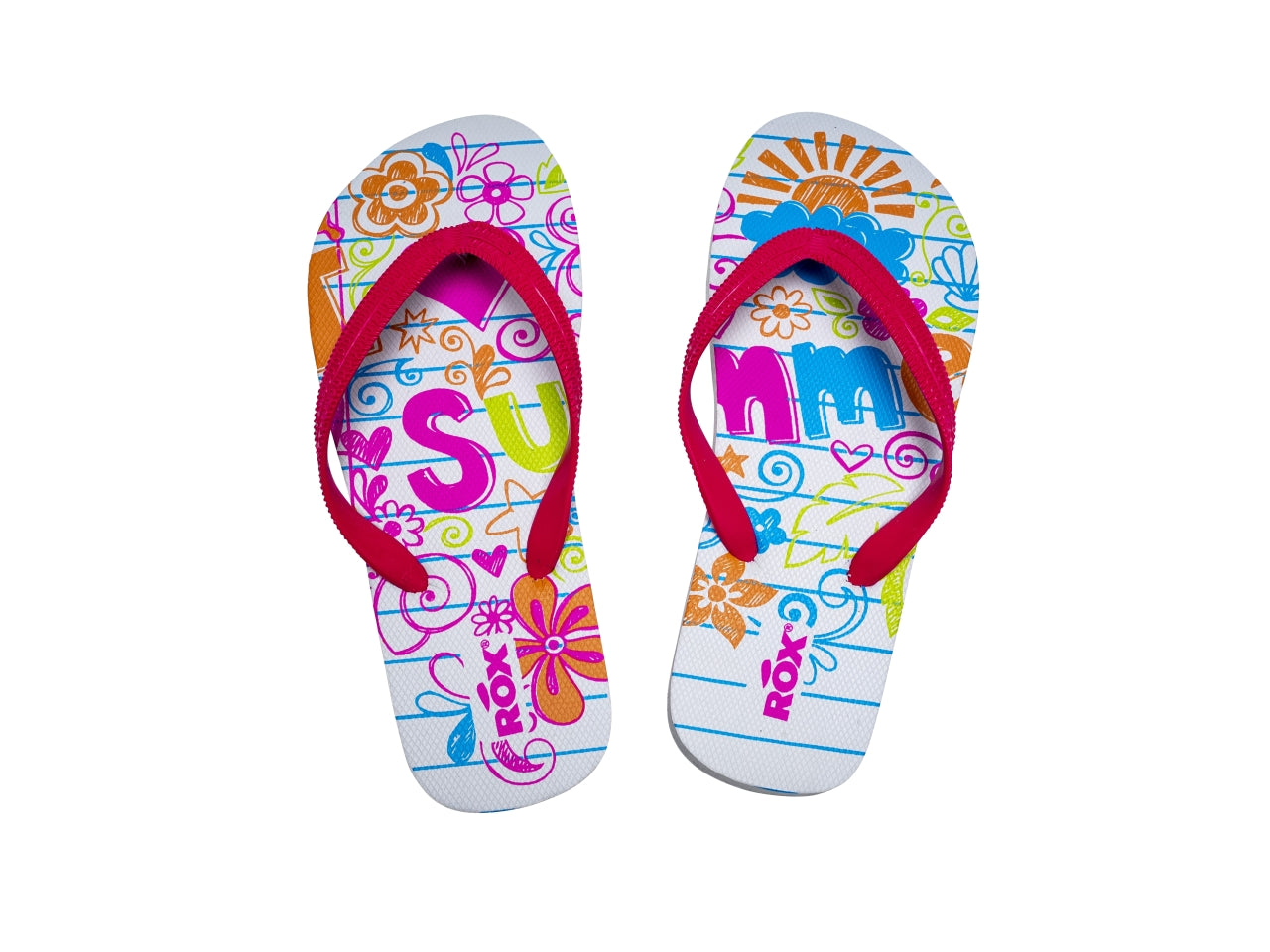 Infradito mare bimba in gomma fantasia floreale multicolor taglie 28/34 - Rox