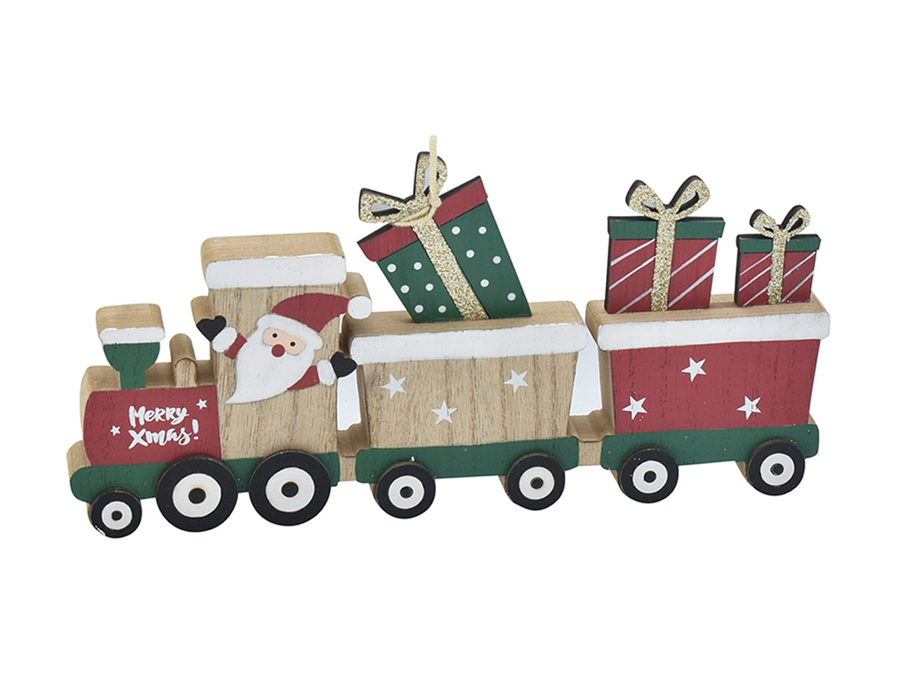Trenino con babbo natale e pacchi 23x12x0cm