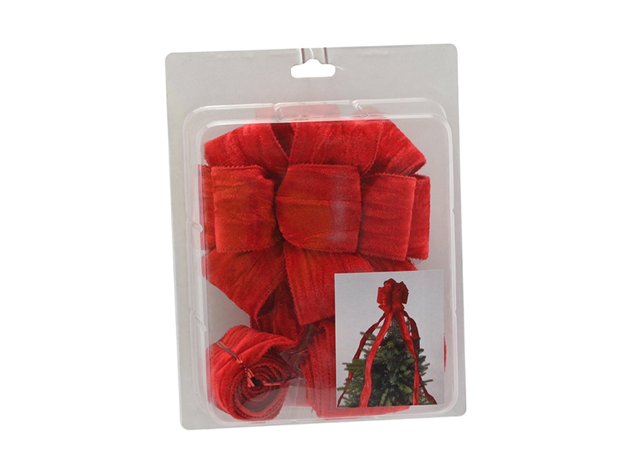 Fiocco puntale con cascata 170cm rosso