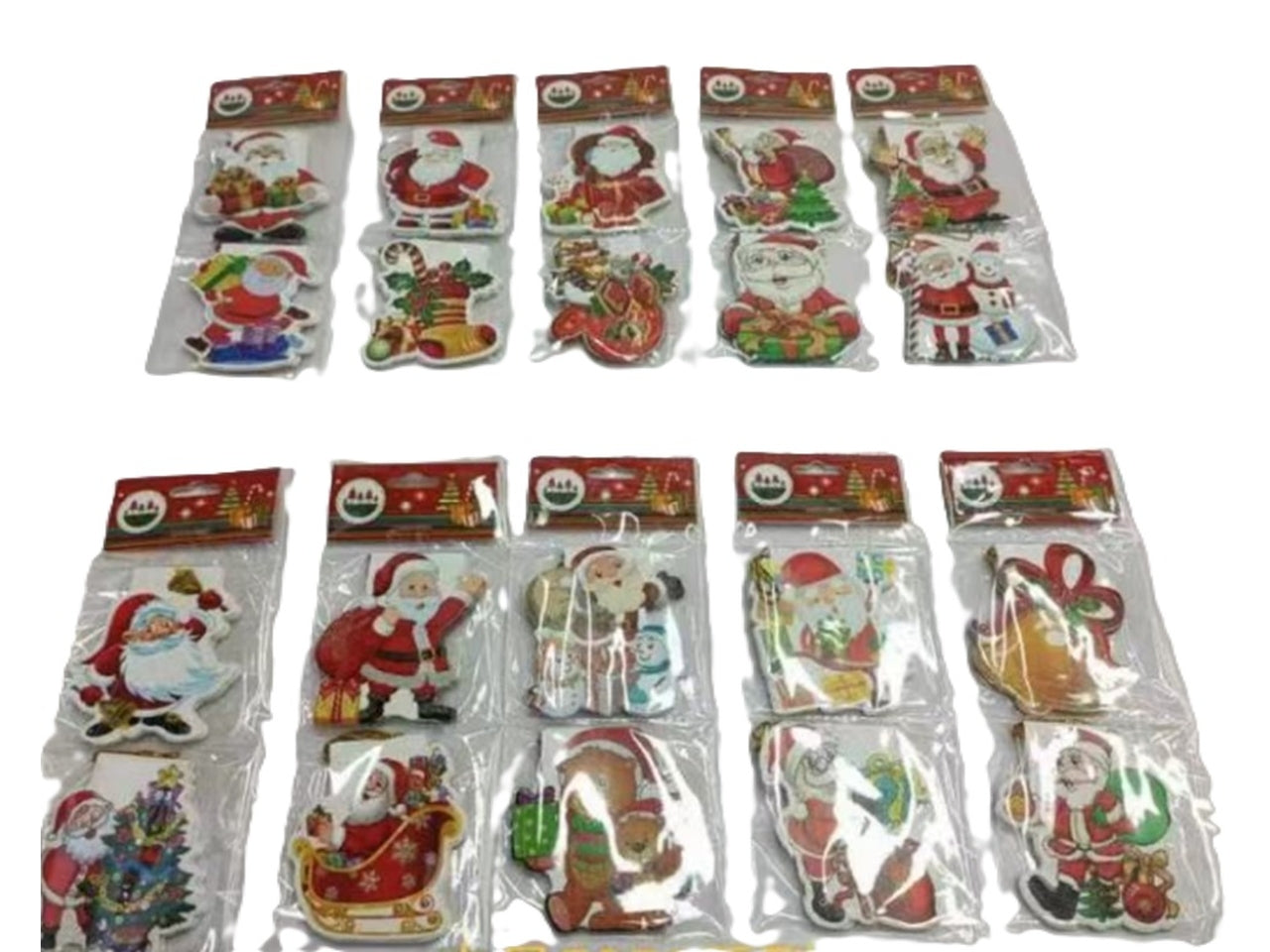 Chiudipacco natalizio set da 8 chiudipacco 8,3x7cm in 4 assortimenti