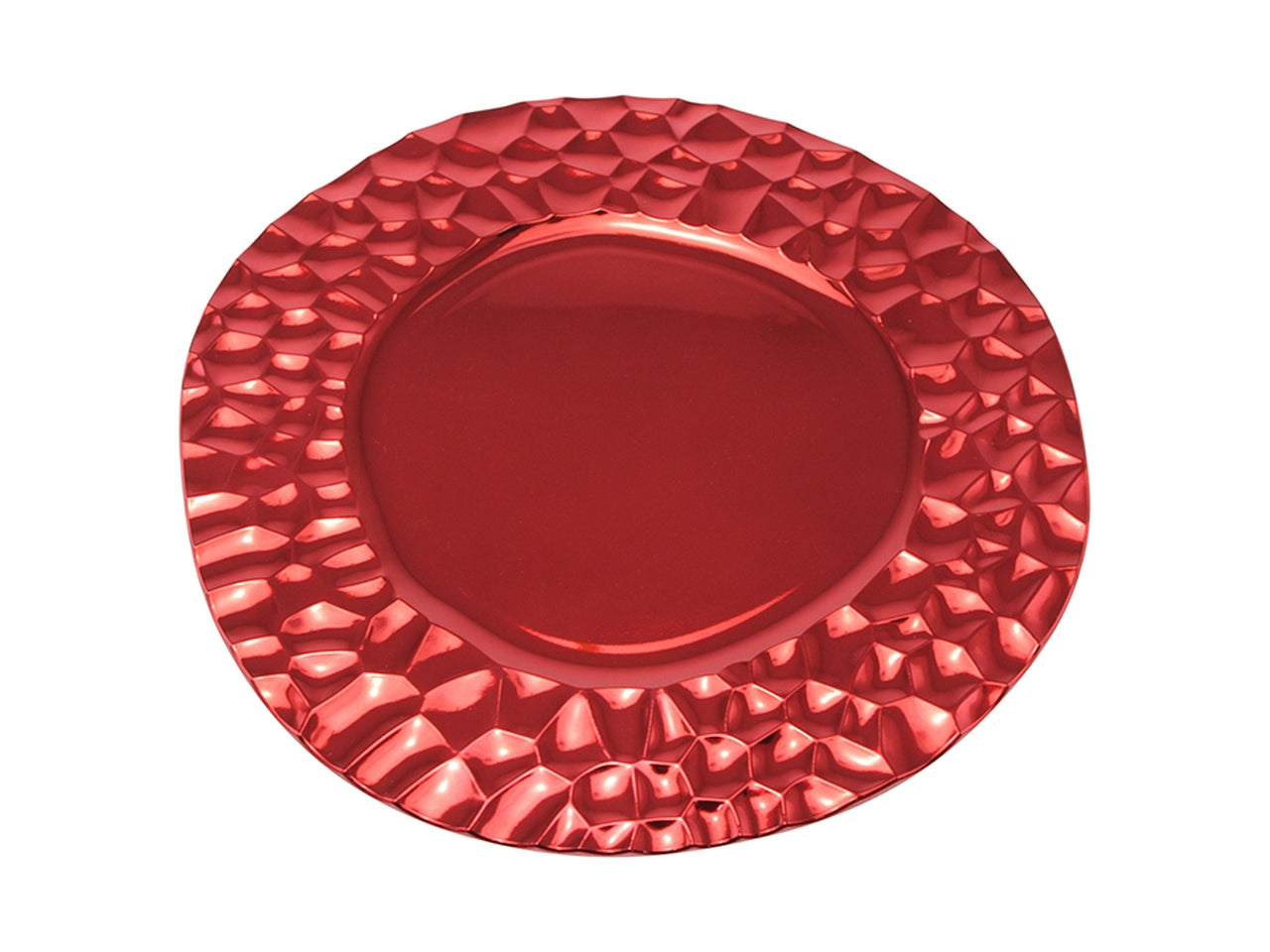 Sottopiatto decorato tondo d.33cm rosso