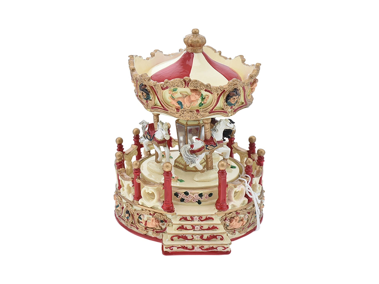 Giostra carillon 15,5x13,8x17cm - bianco/rosso