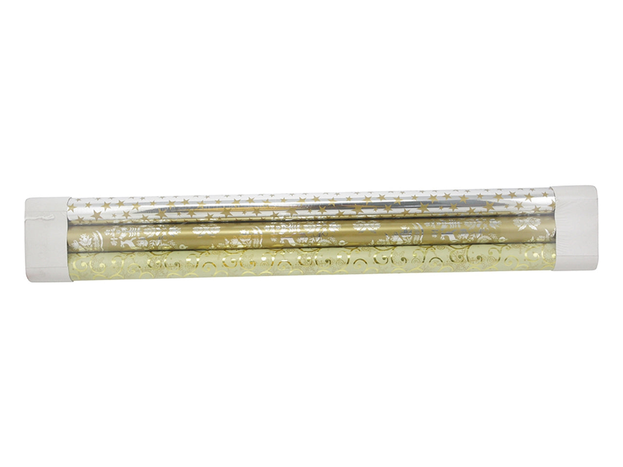 Rotoli metal 70x200cm decorati set da 3 rotoli - oro