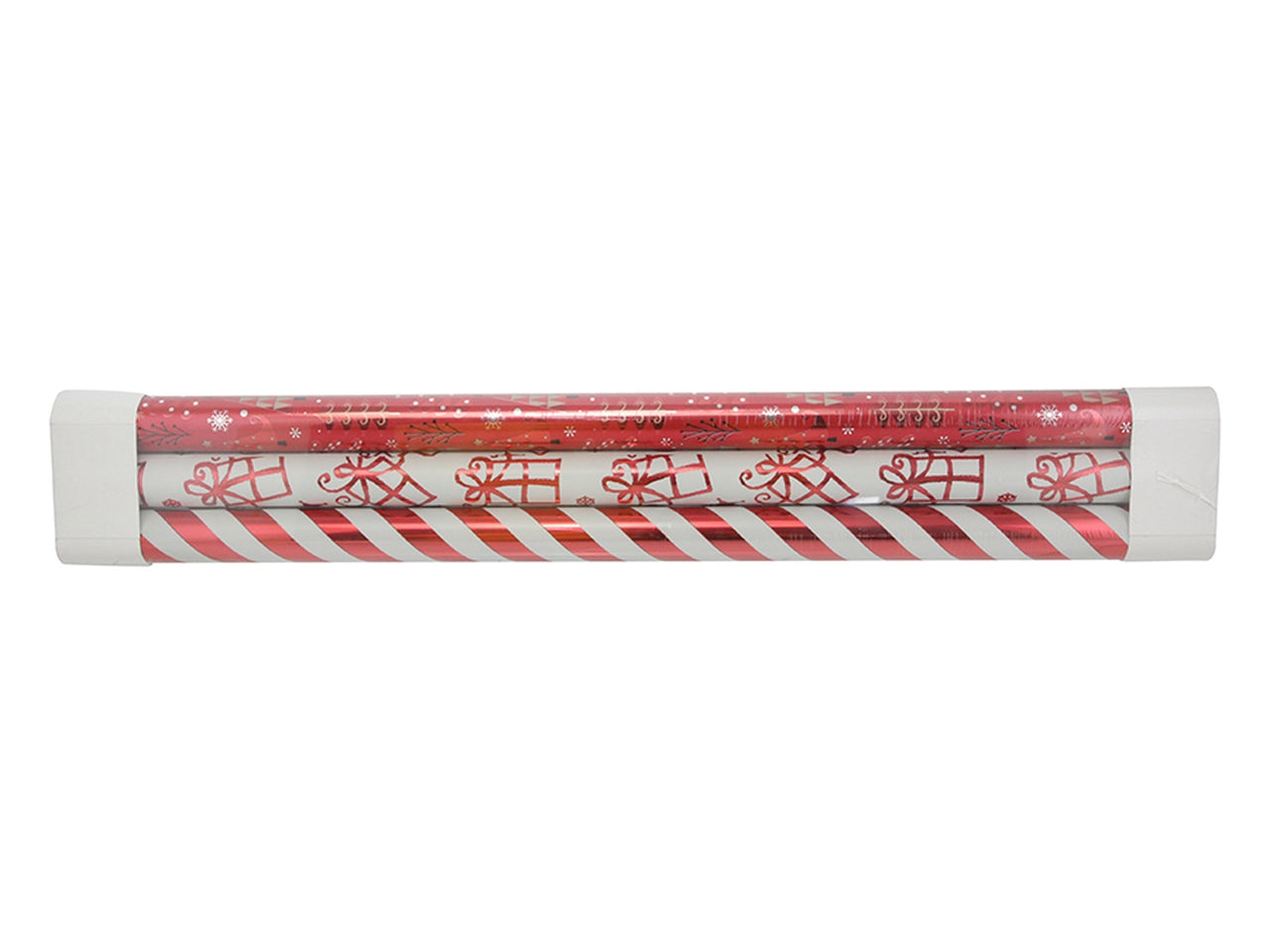 Rotoli metal 70x200cm decorati set da 3 rotoli - rosso