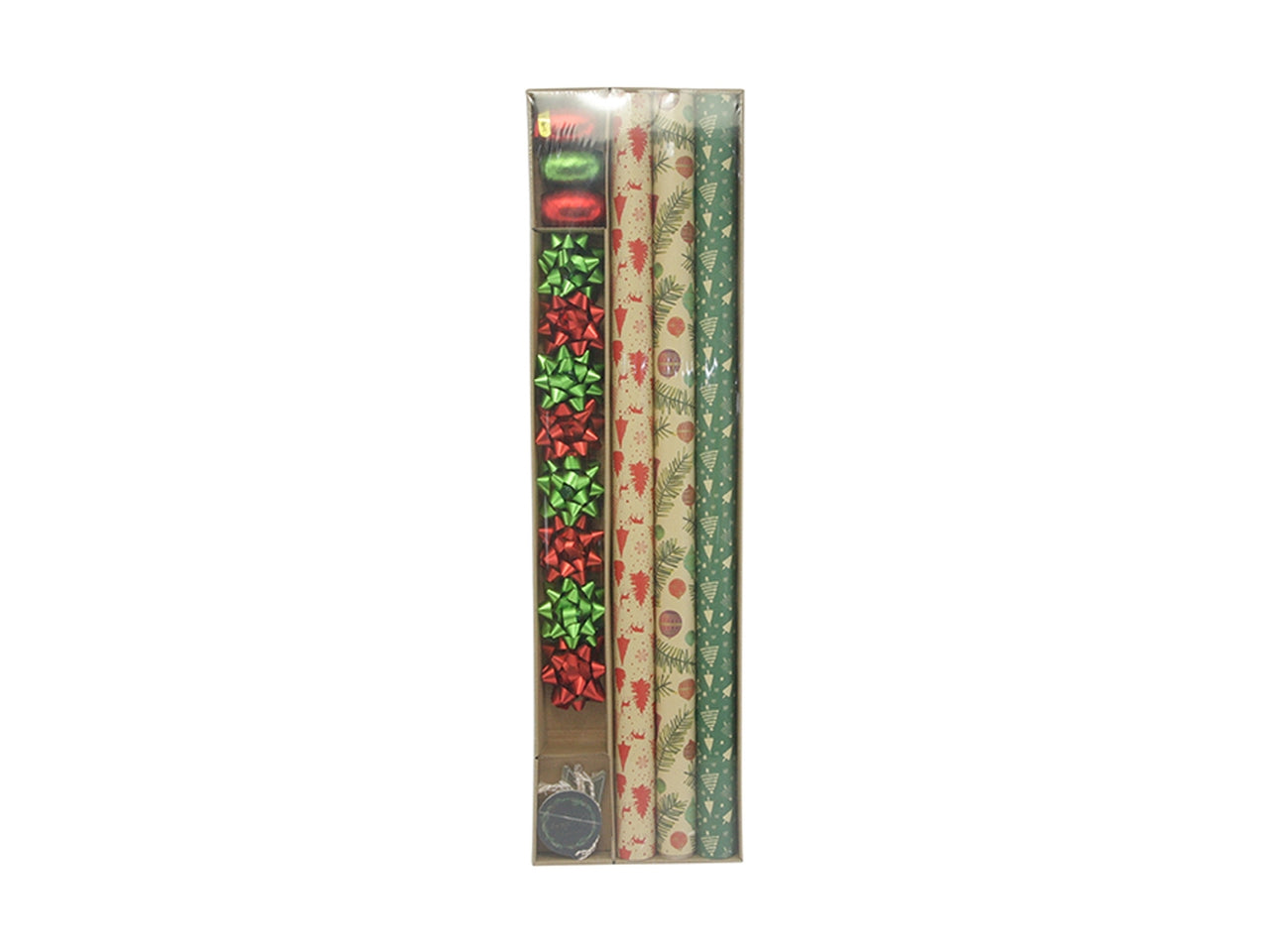 Box per confezionamento 20 oggetti decorato - rosso/verde