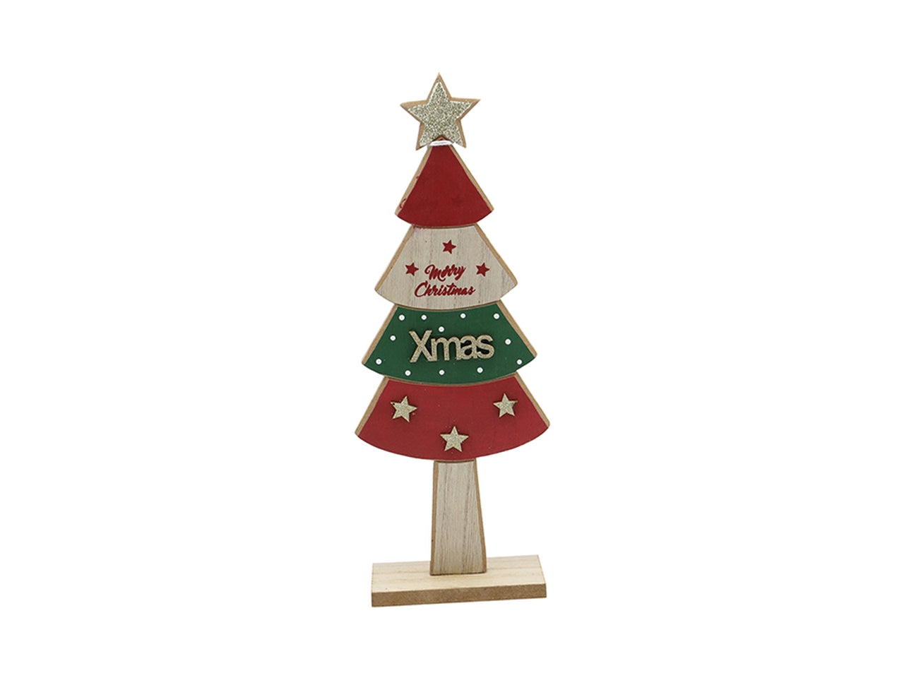 Albero di natale decorativo in legno 17x45x6cm