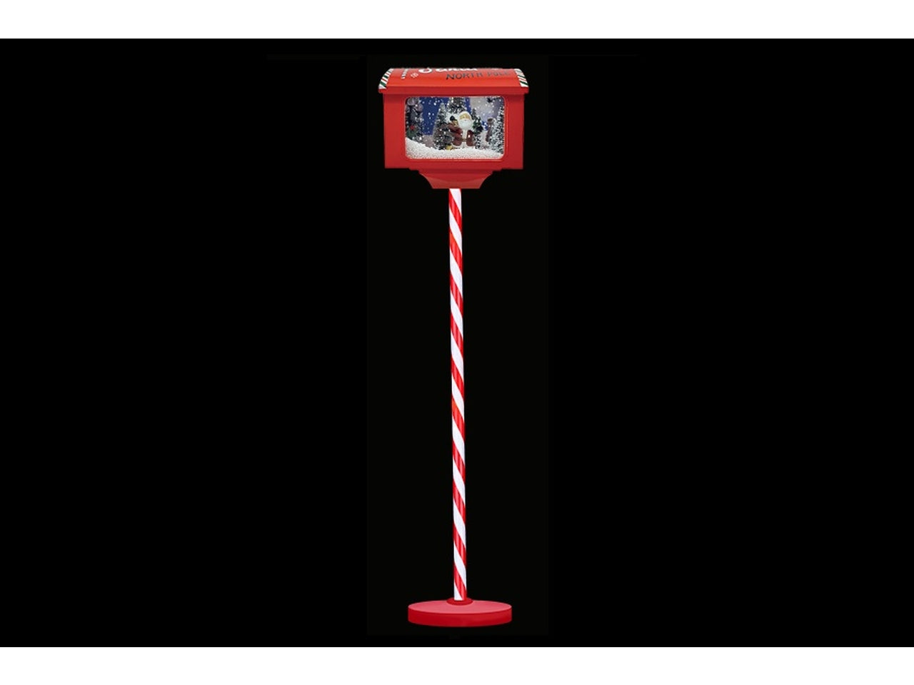 Cassetta postale con led + musica + neve 27x20x150cm funzionamento usb + batteria