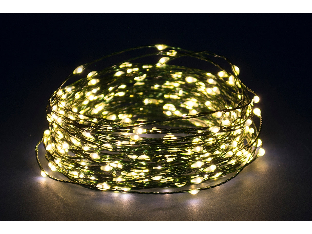 Serie da 480 microled 24mt+5mt per uso esterno con 8 funzioni cavo verde - caldo