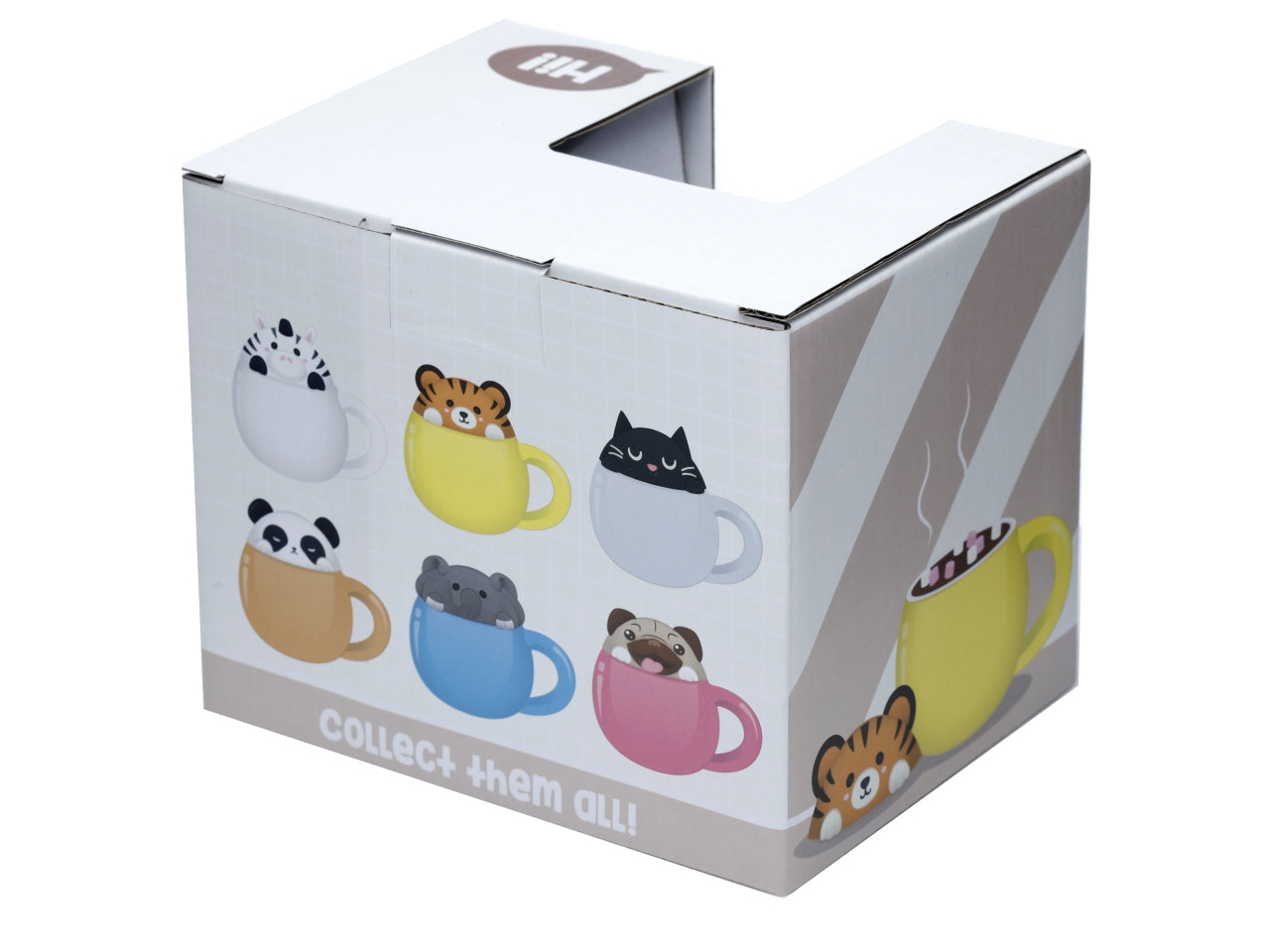 Tazza mug in ceramica dolomite azzurro e grigio con coperchio a forma di testa di elefante - Puckator