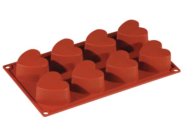 Stampo silicone cuore 8impronte fr025