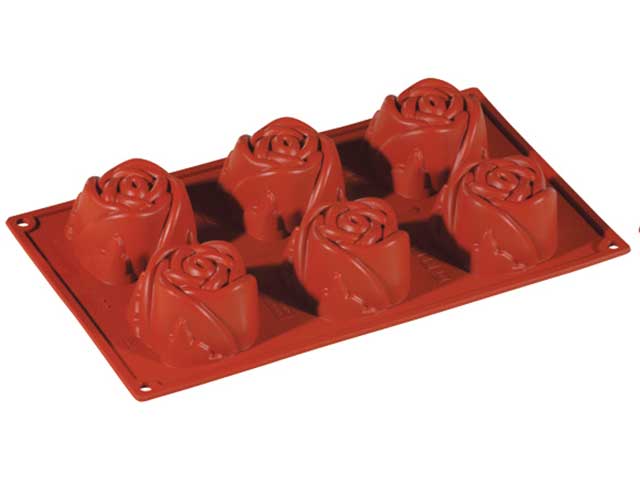 Stampo silicone rosa 6impronte fr052