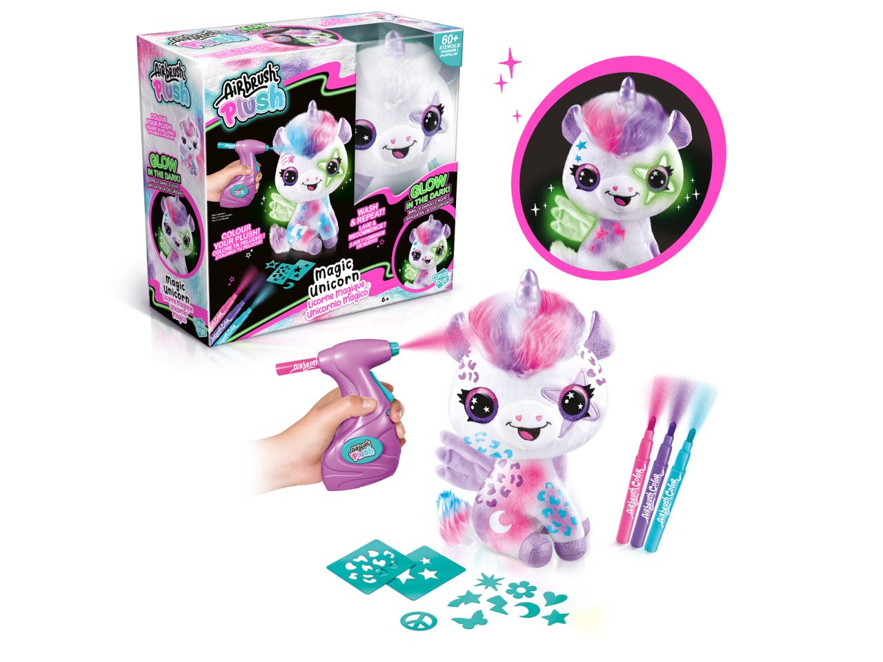 Airbrush plush magico unicorno