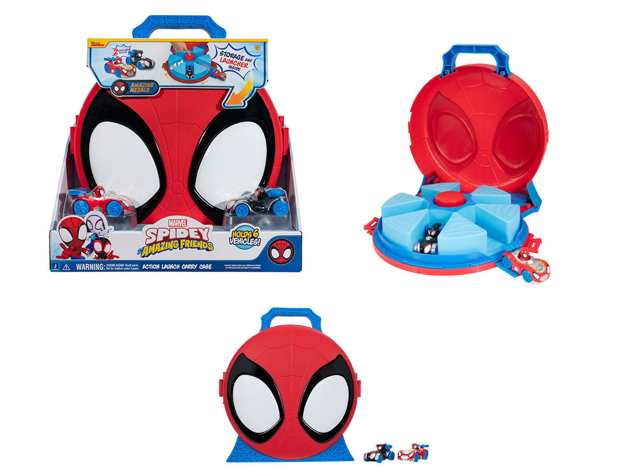 Valigetta Lancia Veicoli Con Due Veicoli Die Cast Spidey Marvel | Rei Toys
