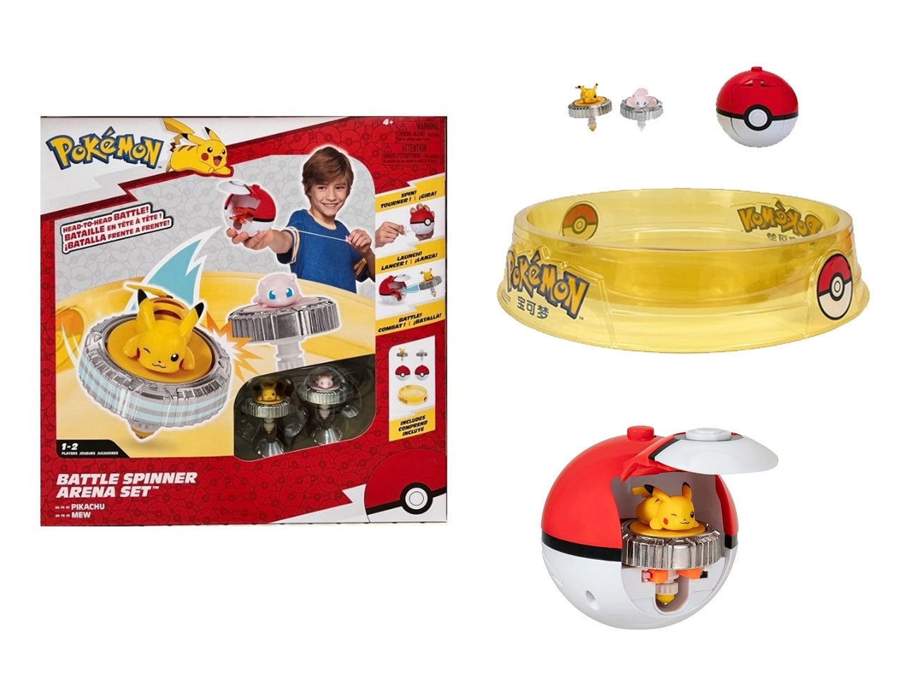 Arena di combattimento PokÃ©mon con trottola e 2 personaggi | Rei Toys