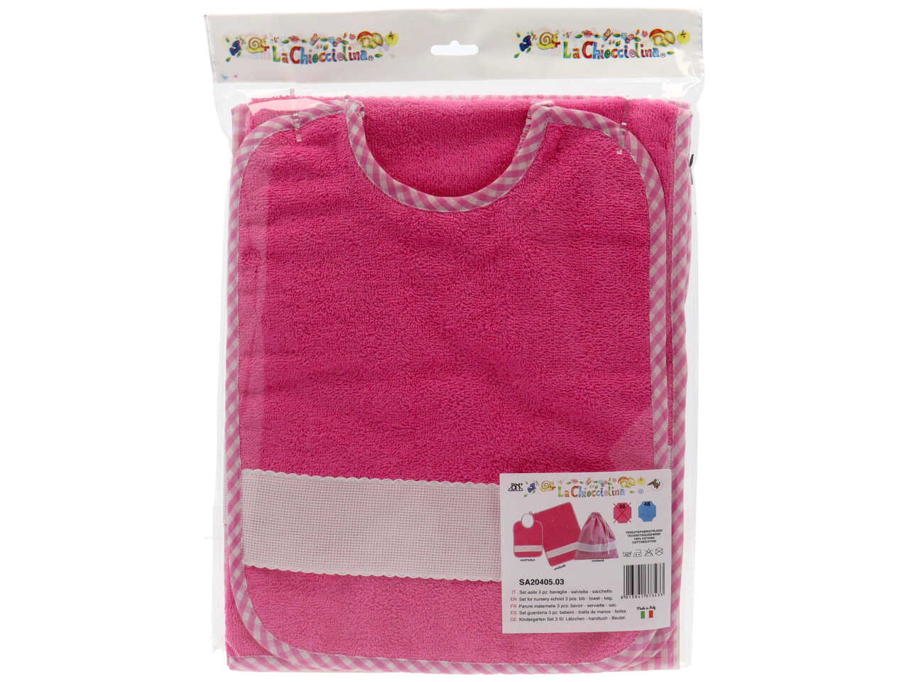 Set asilo quadretti 3 pezzi fucsia sa20405.03 001