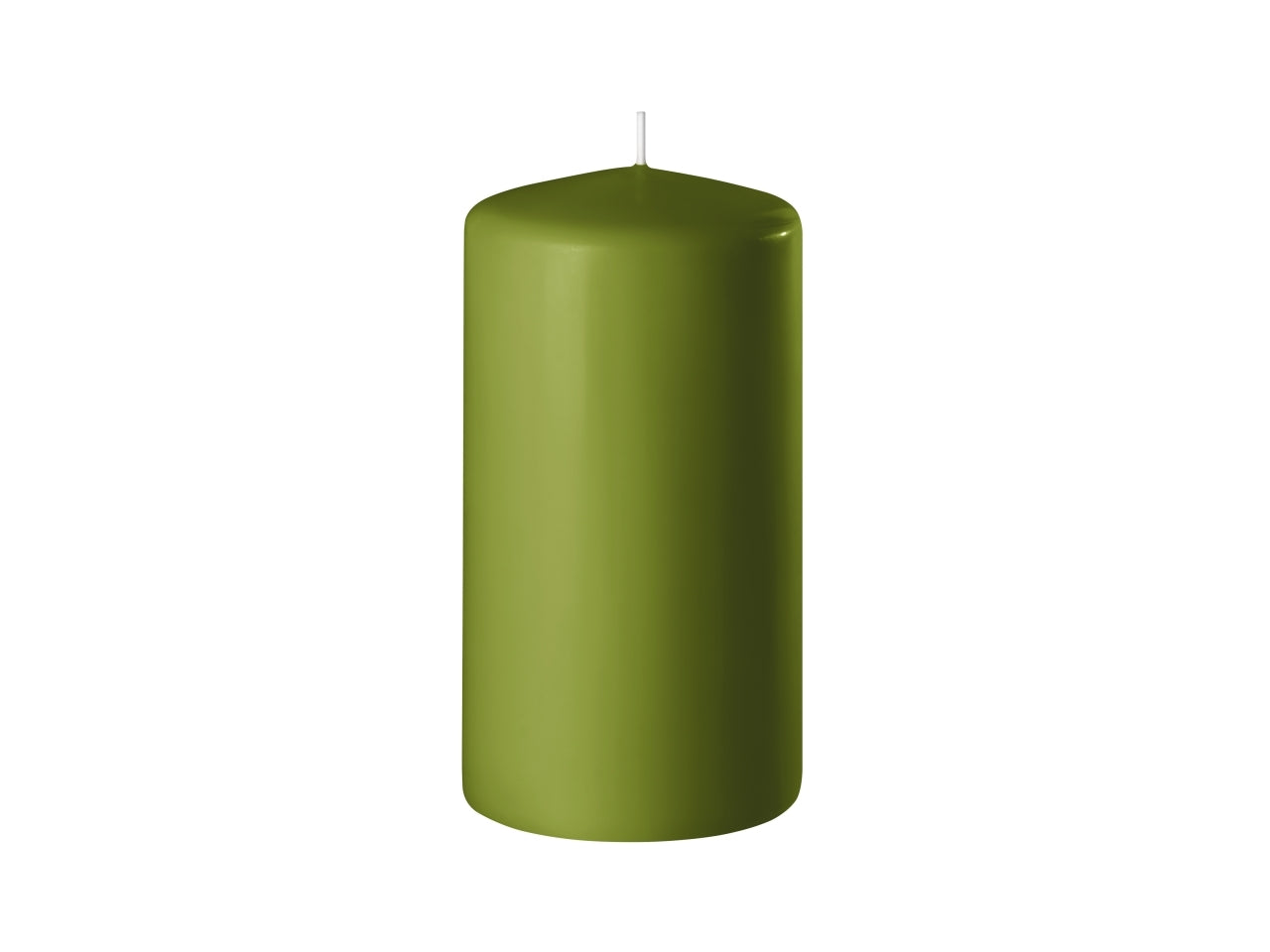 Moccolo verde oliva in cera 8x5 cm - Wenzel