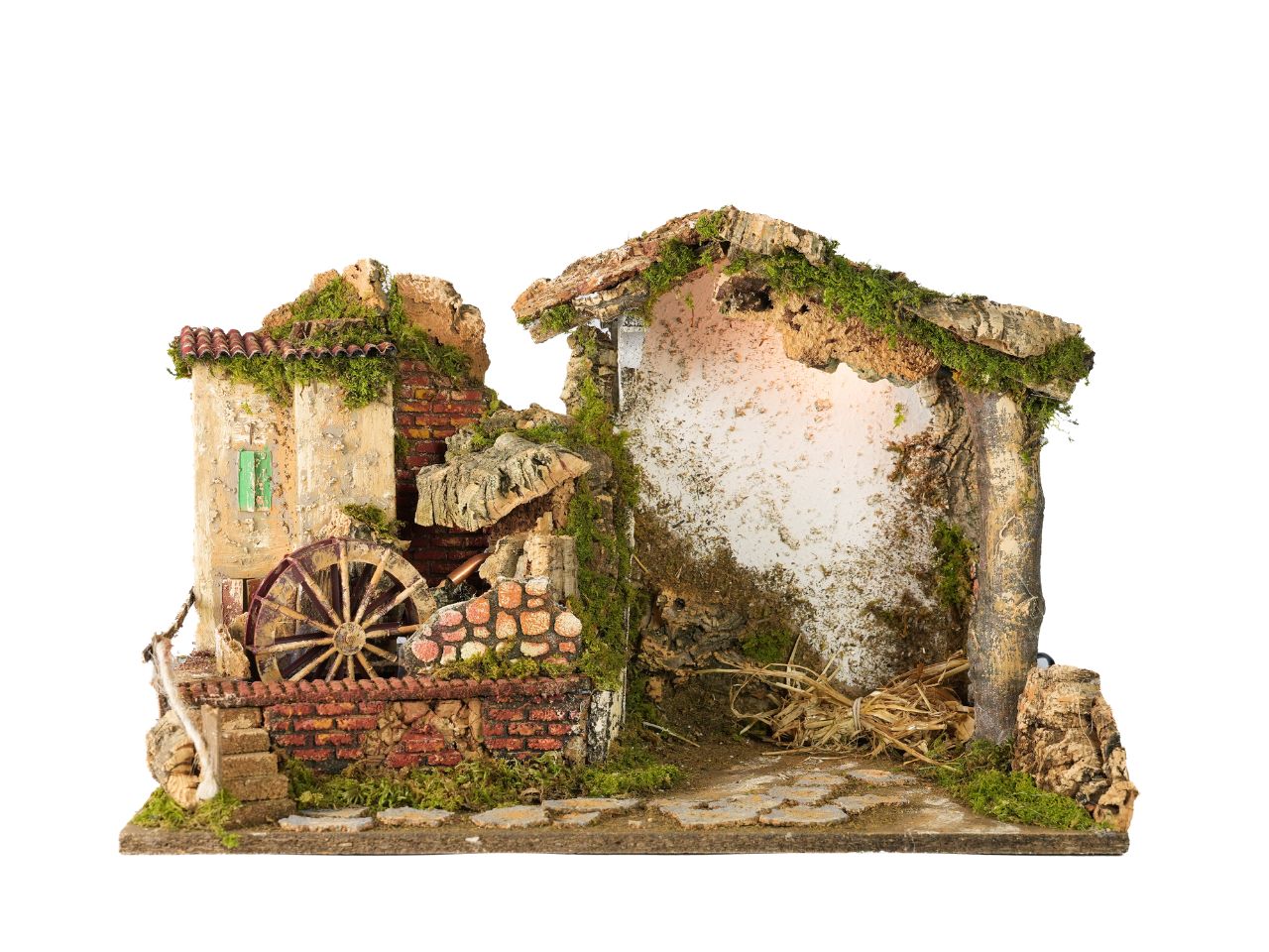 Capanna misura 50x26x33cm con mulino ad acqua con pompa e luce