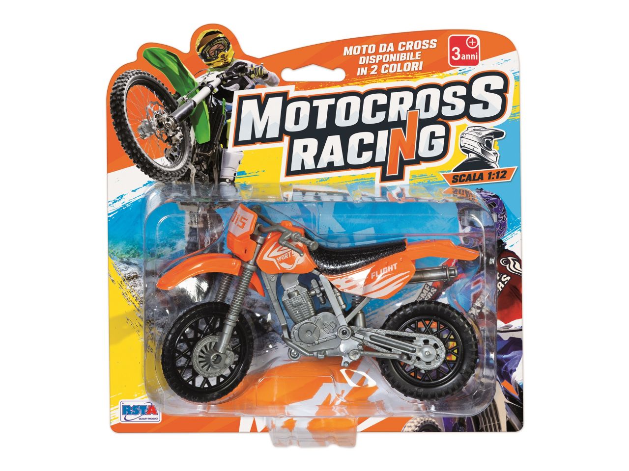 Motocross racing in 2 colori assortiti scala 1:12