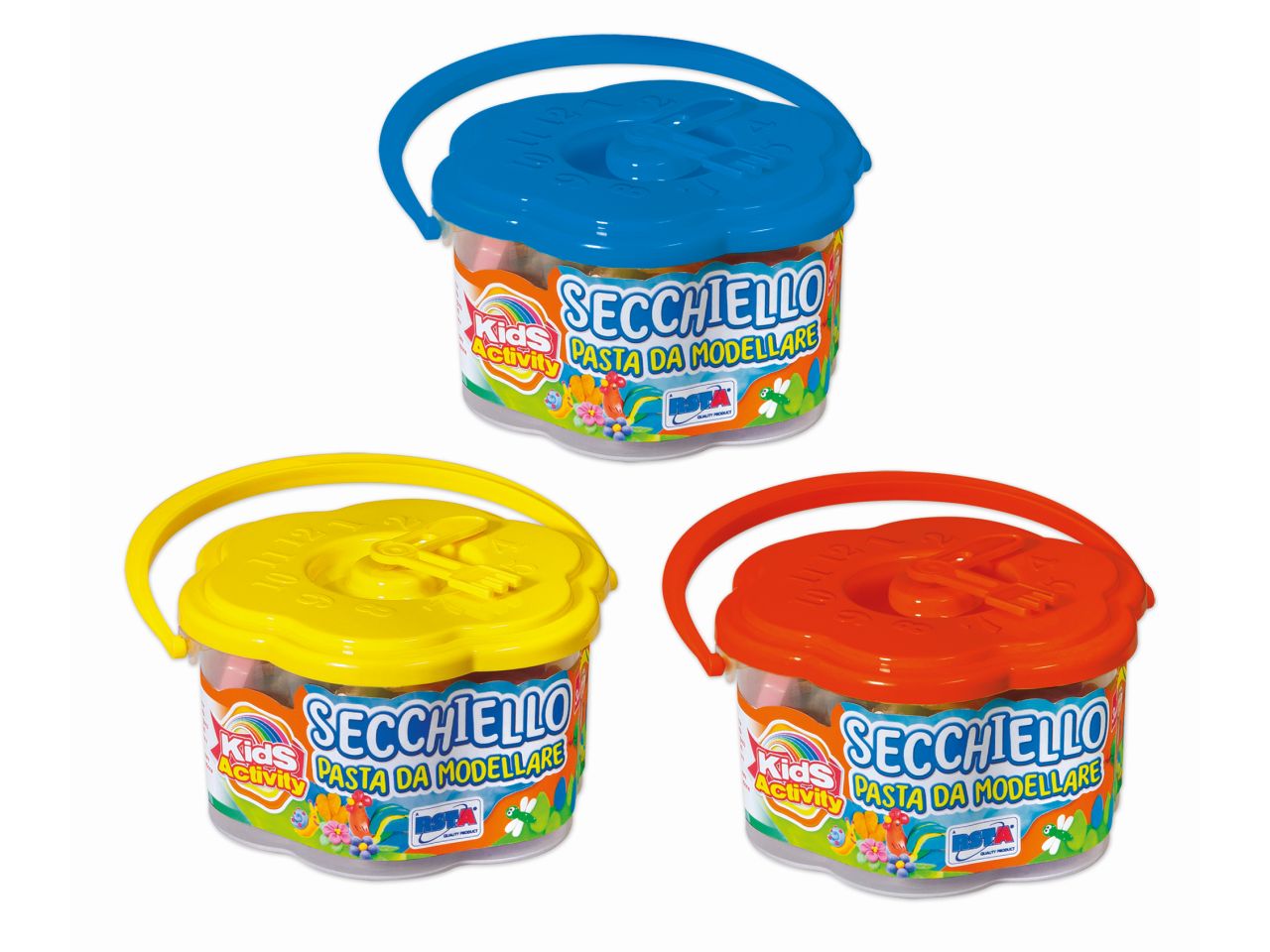 Pasta da modellare in secchiello 125gr 18 colori assortiti