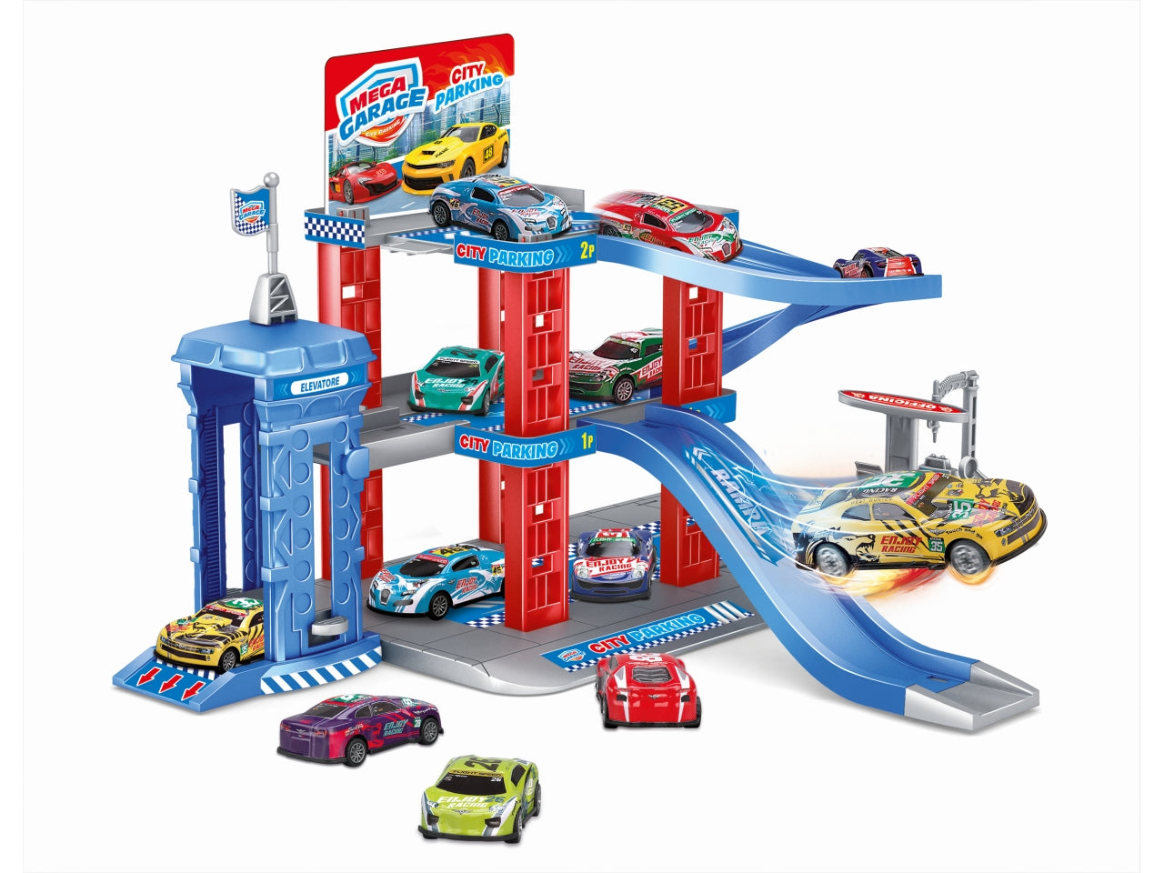 Mega garage city parking con 2 auto die cast