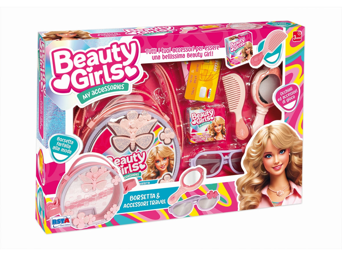 Set borsetta tracolla pettine, spazzola e accessori