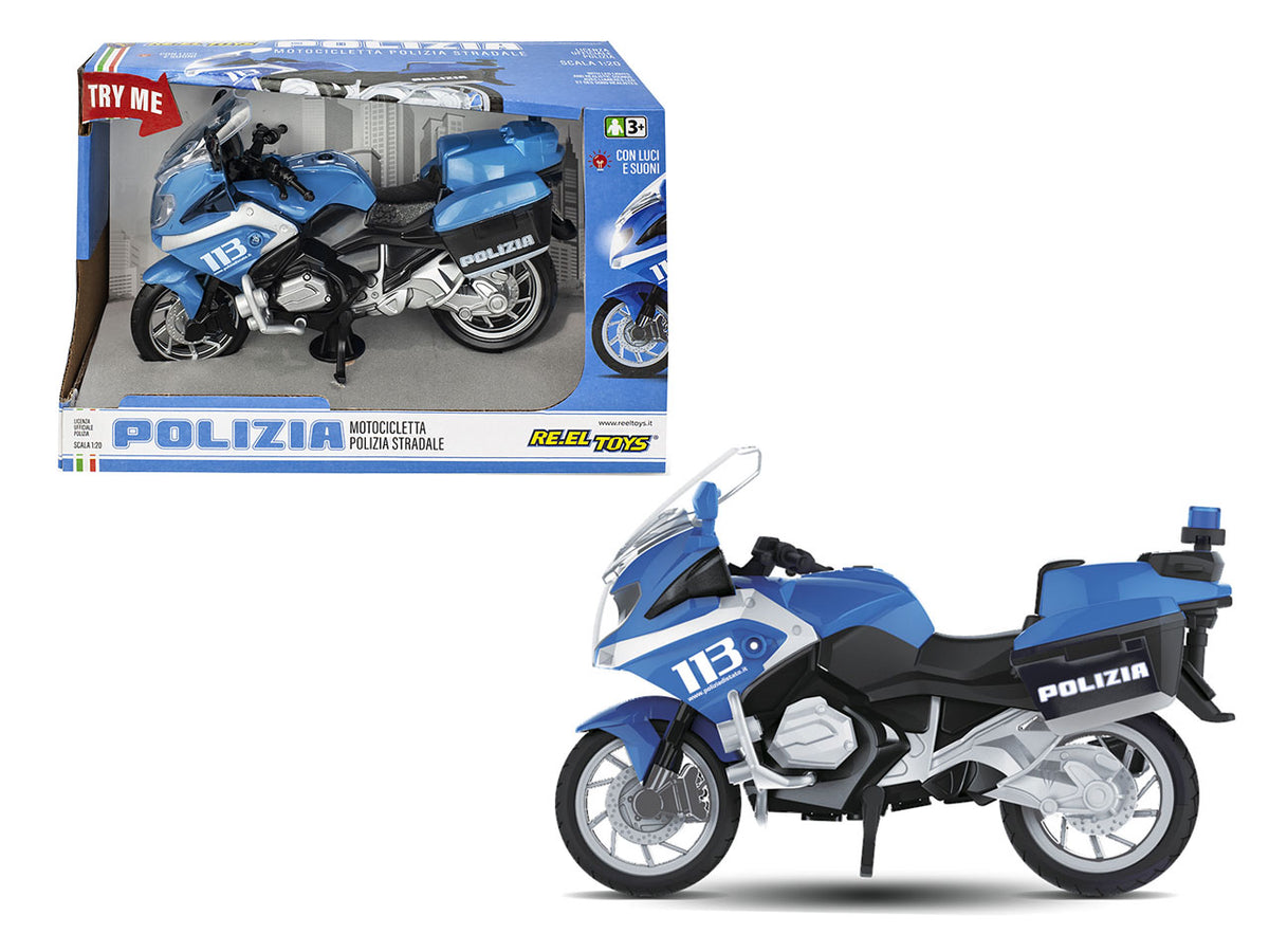 Moto polizia a frizione con luci e suoni