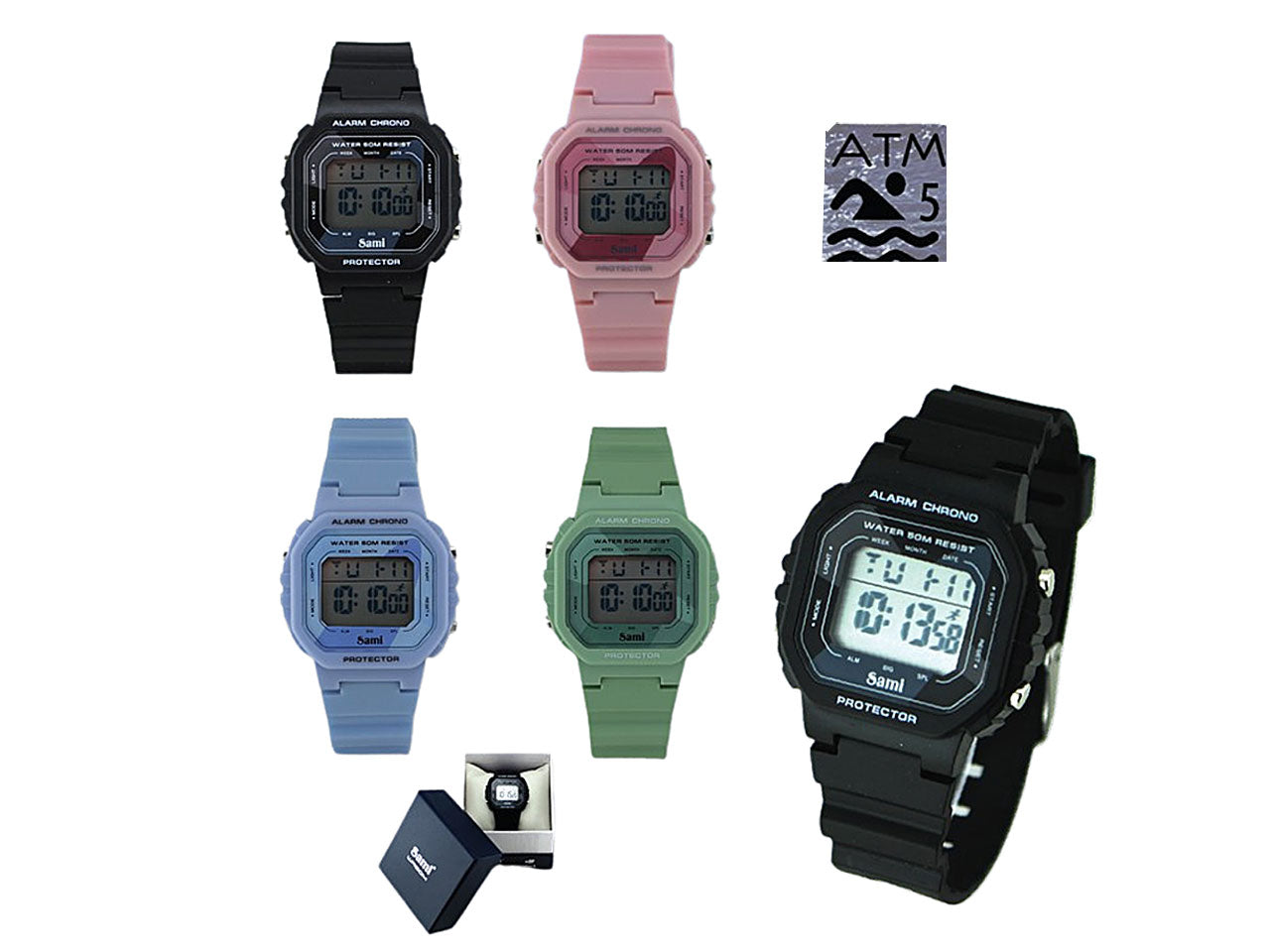 Orologio sami lcd uomo wr50m rsd-79181 $