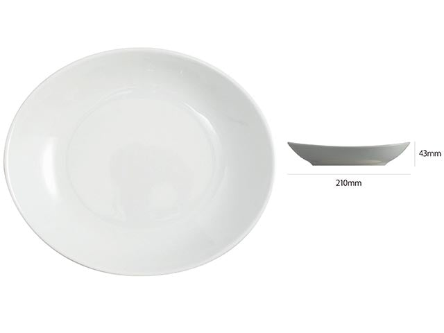 Piatto Tivoli ovale 21cm bianco