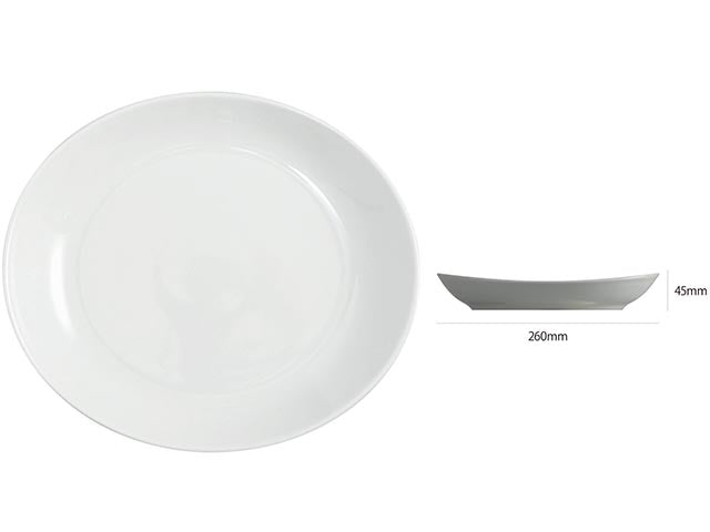 Piatto Tivoli ovale 26cm bianco